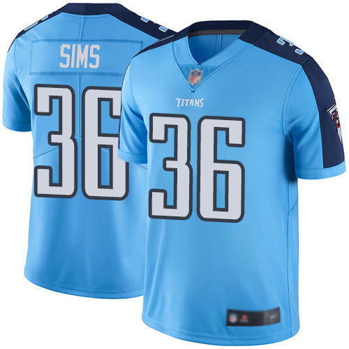 Tennessee Titans Limited Light Blue Men LeShaun Sims Jersey NFL Football #36 Rush Vapor Untouchable